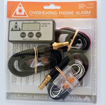 EG01 / 05 – Display with 2 x Fluid / Coolant Sensors (in-line hose). Available on special order.
